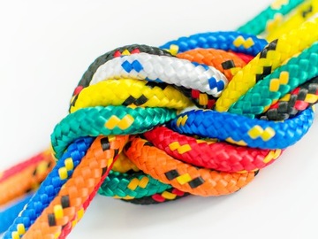 Полипропиленовый парусный канат 18мм плетеный СИНИЙ 30м