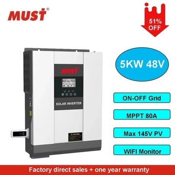 5Kw 48V 80A MPPT hybrydowy OFF Grid falownik solar