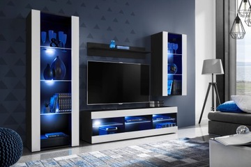 Настенный модуль / RGB LED / БЕЛЫЙ / Черный / Дуб Вотан