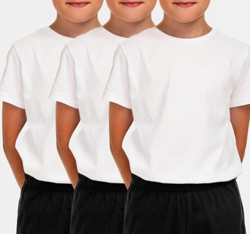 CHŁOPIĘCA KOSZULKA T-SHIRT WF 3-PAK biała 140