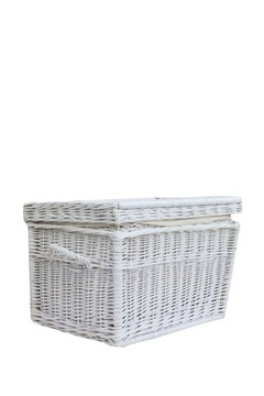KUFER WIKLINOWY NA ZABAWKI BIAŁY 70 CM + WOREK