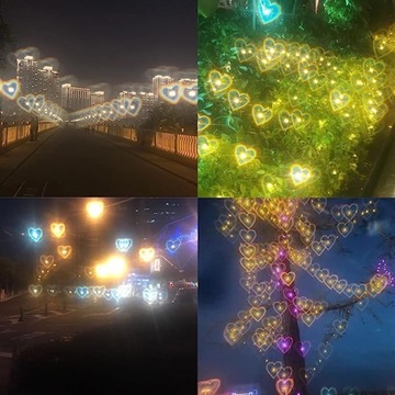 3X PARTY GLASSES FESTIVAL HEART 3D ВИД НОЧЬЮ