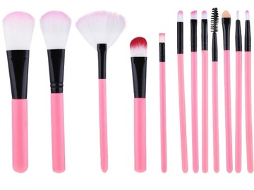 НАБОР ПРОФЕССИОНАЛЬНЫХ КИСТЕЙ ДЛЯ МАКИЯЖА 12 ШТ. В СИНТЕТИЧЕСКОМ ПОКРЫТИИ