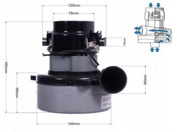 ВСАСЫВАЮЩИЙ МОТОР AMETEK 116157-18 24 В 400 Вт ДЛЯ CLEANFIX