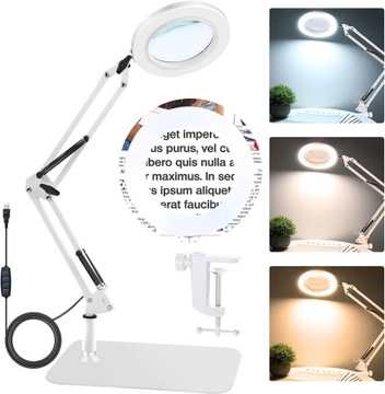 КОСМЕТИЧЕСКАЯ ЛУПА СВЕТОДИОДНАЯ ДЕРМАТОЛОГИЧЕСКАЯ ЛАМПА ЛУПА 10 X 2 В 1