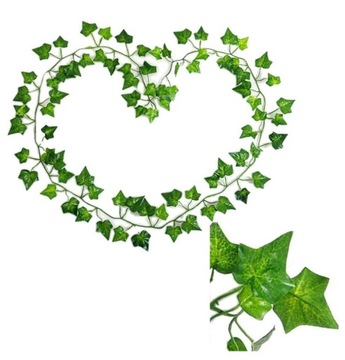 12x ГИРЛЯНДИЯ ИСКУССТВЕННОГО ПЛЮЩА 2,3 м ДЛЯ ДЕКОРАТИВНЫХ ЛИСТЬЕВ НА СТЕНЕ БАЛКОНА = 27,6 м