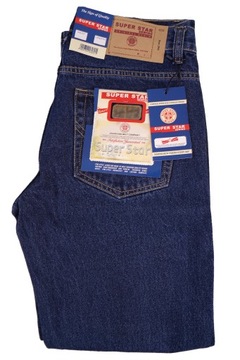 SPODNIE MĘSKIE DŻINSOWE JAK BUGJO TRADYCYJNE JEANS PROST W35 L30 PAS 88-90