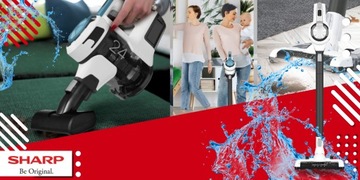 SHARP Odkurzacz Pionowy Przewodowy Bezworkowy SA-VP4001AQ z funkcją mycia