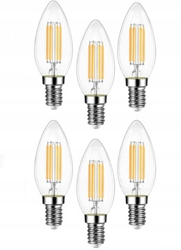 Żarówka LED C35 E14 400lm 4W=35W 6 szt.