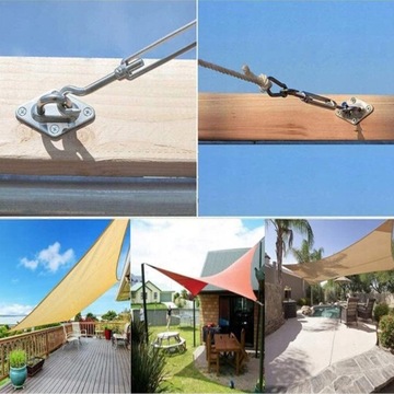 ZESTAW OSPRZĘTU DO MONTAŻU ŻAGLI PRZECIWSŁONECZNYCH STAL NIERDZEWNA