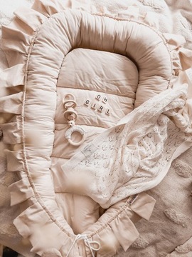 EDISA - Кокон-гнездо 90X50 VELVET с оборками + матрасик