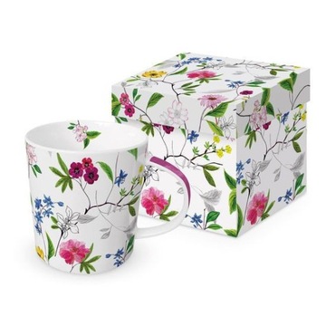 Kubek Porcelanowy z Kolorowymi Kwiatami
