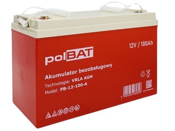 AKUMULATOR VRLA AGM 12V 100Ah WAGA 28 kg MAGAZYN ENERGII BEZOBSŁUGOWY UPS