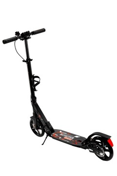 БОЛЬШОЙ СКЛАДНОЙ СКУТЕР ГОРОДСКОЙ АМОРТИЗАТОР ТОРМОЗА 100 КГ ЧЕРНЫЙ ТВЕРДЫЙ