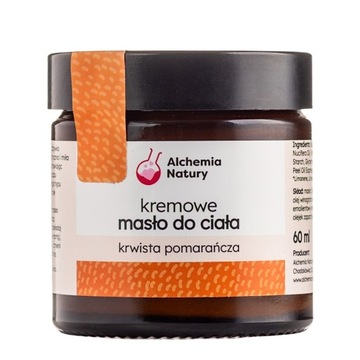 Naturalne Kremowe Masło do Ciała KRWISTA POMARAŃCZA 60ml Alchemia Natury