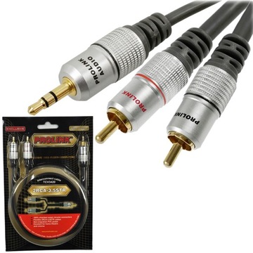 KABEL PRZEWÓD mini JACK 3.5 - 2 RCA STEREO PROLINK EXCLUSIVE TCV 3420 1.2m