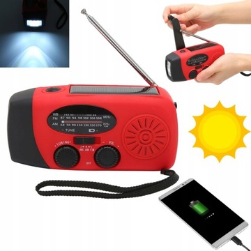 Awaryjne Solarna korba ręczna Dynamo AM/FM/WB