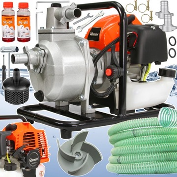 POMPA DO WODY SPALINOWA 1 CAL + OLEJ + WĄŻ SSAWNY 5M