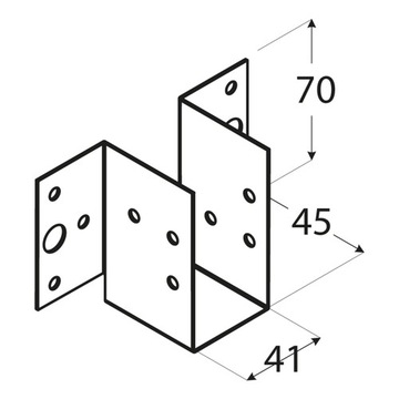 WL7 ПОДВЕСКА ДЛЯ БАЛКИ ЛЕГКИЙ КРОНШТЕЙН 41x70x45 СЕРТИФИКАТ