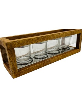 ŚWIECZNIK LOFT INDUSTRIAL drewno wood BOHO piękny