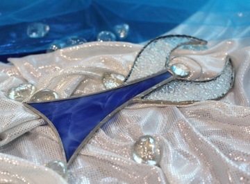 Современный стеклянный ангел, синий Тиффани.