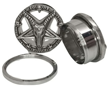 tunel plug stalowy PENTAGRAM Baphomet Metal 10mm