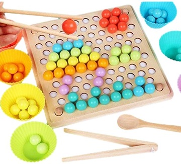 ДЕРЕВЯННЫЙ ПАЗЛ С ШАРИКАМИ МОНТЕССОРИ ДЕРЕВЯННАЯ СОРТИРОВКА-ИГРА-ПАЗЛ ДЛЯ ДЕТЕЙ