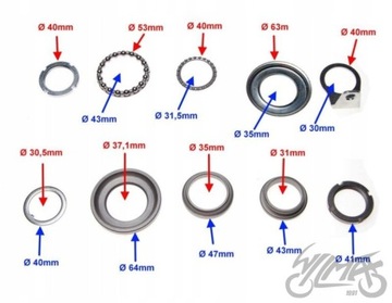 ПОДШИПНИКИ РУЛЕВОГО КОЛЕСА ДЛЯ PIAGGIO ZIP