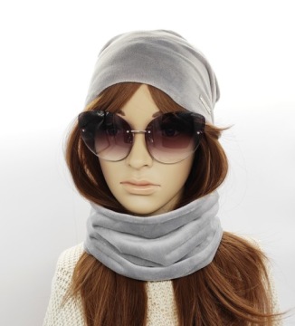 ВЕЛЮРОВЫЙ КОМПЛЕКТ ЗИМНЯЯ ШАПКА, ТЕПЛЫЕ ЦВЕТА