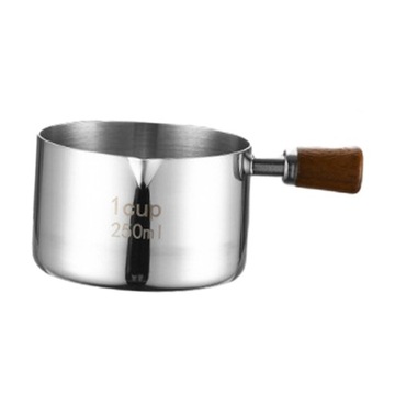 Miarka do espresso Kubek miarowy z drewnianą rączką Kuchenna 250ml