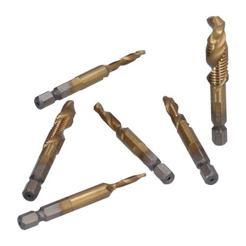 6 шт. комбинированное сверло с метчиком 1/4 дюйма.