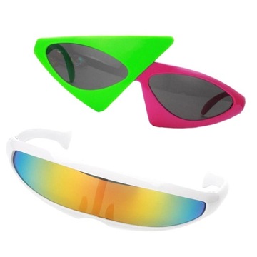 Set Of 2pcs Novelty Triangle Glasses Futuristic