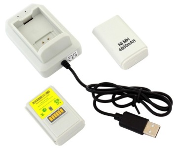 KX7B 2x АККУМУЛЯТОР ДЛЯ XBOX 360 БЕЛЫЙ USB-КАБЕЛЬ