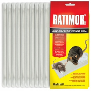 LEP NA MYSZY SZCZURY GRYZONIE RATIMOR PUŁAPKA LEPOWA + SILNY KLEJ (10 SZT)