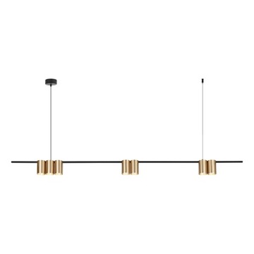 Lampa sufitowa GENESIS 7xGU10 złota Tuby wisząca czarna nad stół Milagro