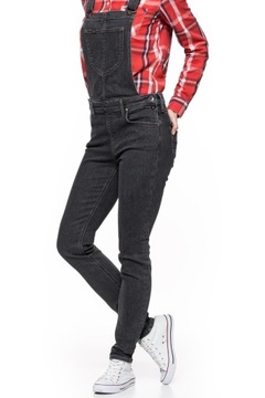 LEE BIB SKINNY DAMSKIE OGRODNICZKI JEANSOWE M