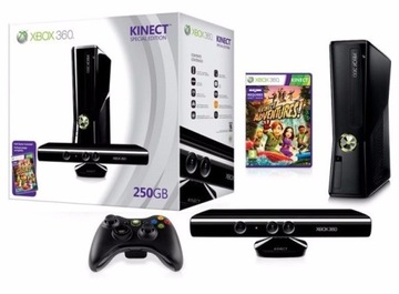 Konsola XBOX Slim 360 250 GB + Kinect + Gry + Oryginalne Pudełko