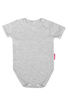 SZARE BODY KRÓTKI RĘKAW GŁADKIE 100%BAWEŁNY 104 CM