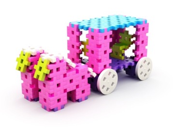 MELI BASIC CONSTRUCTOR РОЗОВАЯ ДОРОЖНАЯ КОРОБКА 250 БЛОКОВ