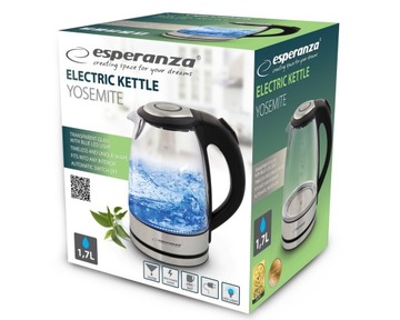 YOSEMITE LED ЭЛЕКТРИЧЕСКИЙ ЧАЙНИК СТЕКЛО 1.7 INOX