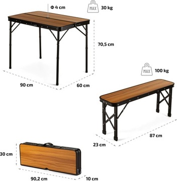 Туристический стол Outtec + комплект из 2 скамеек
