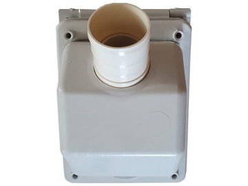 Патрубок для залива воды с воронкой и белой заслонкой для шланга диаметром 40 мм, запирается на ключ.