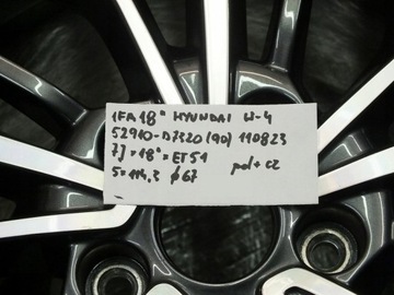 1FA 18 HYUNDAI 5X114,3 ET51 7J O67 52910-D7320