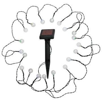 СВЕТОДИОДНАЯ САДОВАЯ СОЛНЕЧНАЯ ГИРЛЯНДИЯ 20 ЦВЕТНЫХ СВЕТОДИОДНЫХ ШАРИКОВ, СОЛНЕЧНАЯ СТРУНА, СОЛНЕЧНАЯ ЦЕПЬ
