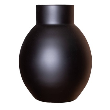Czarny wazon szklany matowy kula W-615 mat H:25 cm D:19 cm