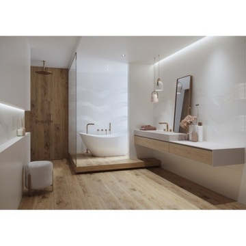 НАСТЕННАЯ ПЛИТКА белая микроструктура WAVES 40x120