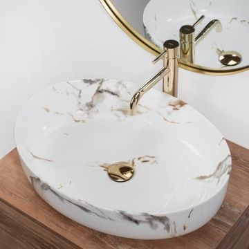 REA НАСТОЛЬНАЯ РАКОВИНА QUEEN CARRARA SHINY REA