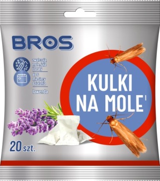 BROS Кульки на кріт одежні, для одягу 20 шт. лавандові