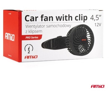 АВТОМОБИЛЬНЫЙ ВЕНТИЛЯТОР AMiO, ВЕНТИЛЯТОР С ЗАЖИМОМ, 12 В