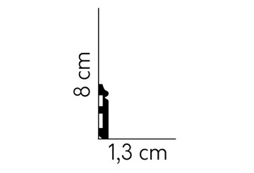 НАПОЛЬНАЯ ПОЛОСКА ИЗ ПОЛИСТИРОЛА МАРДОМ БЕЛАЯ MD018